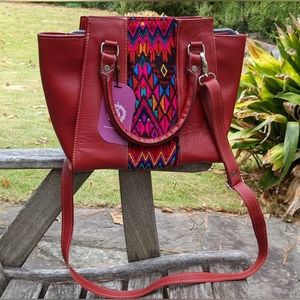 NEW, Red leather  hand or cross-body bag is the perfect complement for every day